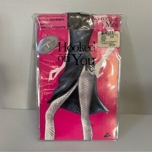 Vintage Hooked On You Garter Belt / Briefs Large Black New Old Stock